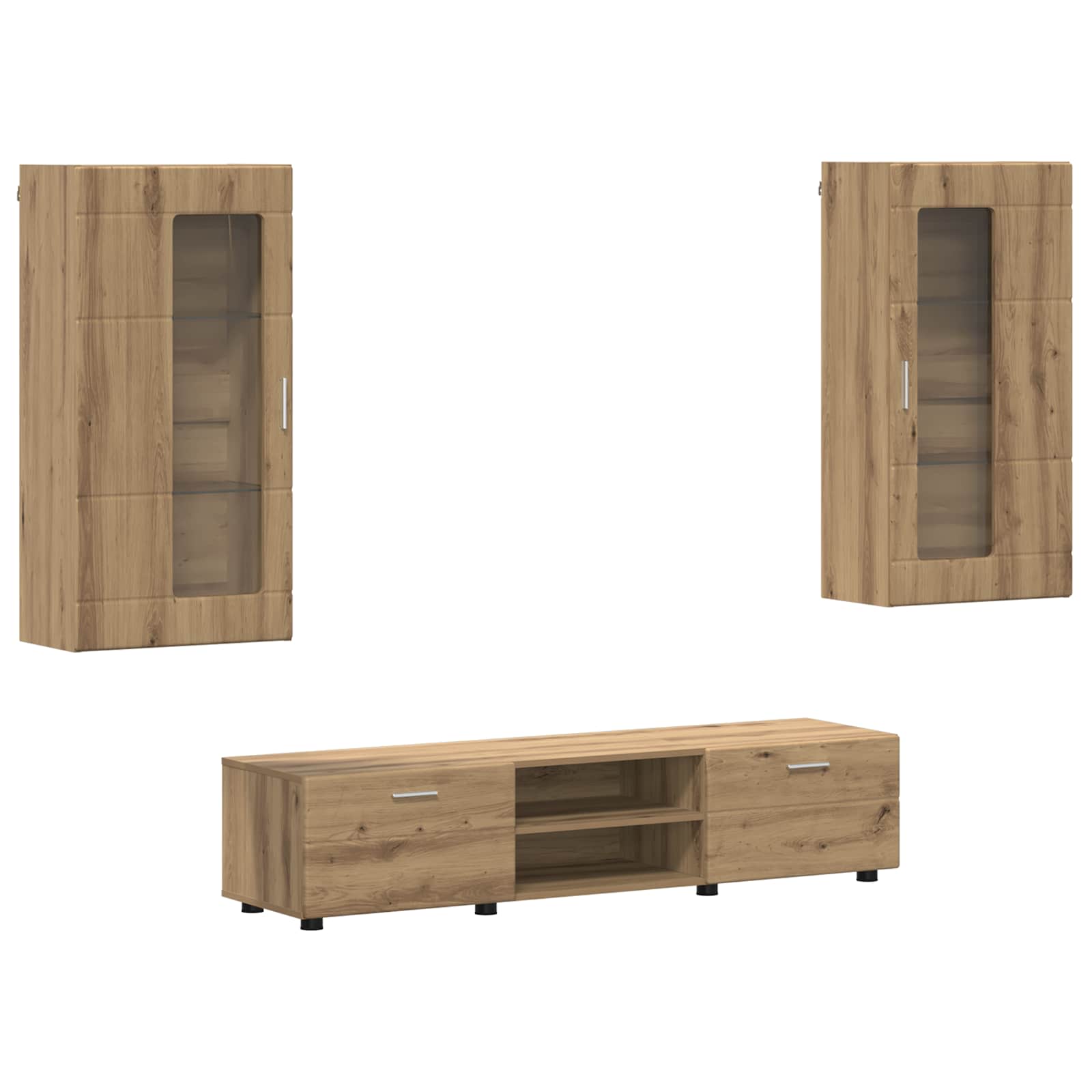 vidaXL TV Cabinet Set FLORIN 3 pcs Artisan Oak Engineered Wood 2