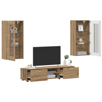 vidaXL TV Cabinet Set FLORIN 3 pcs Artisan Oak Engineered Wood 3