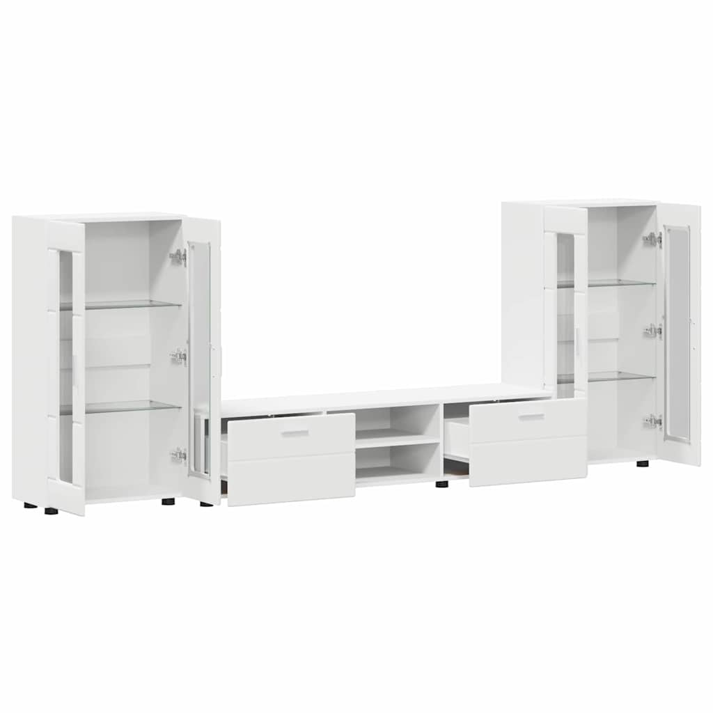 vidaXL TV Cabinet Set FLORIN 3 pcs White Engineered Wood 5