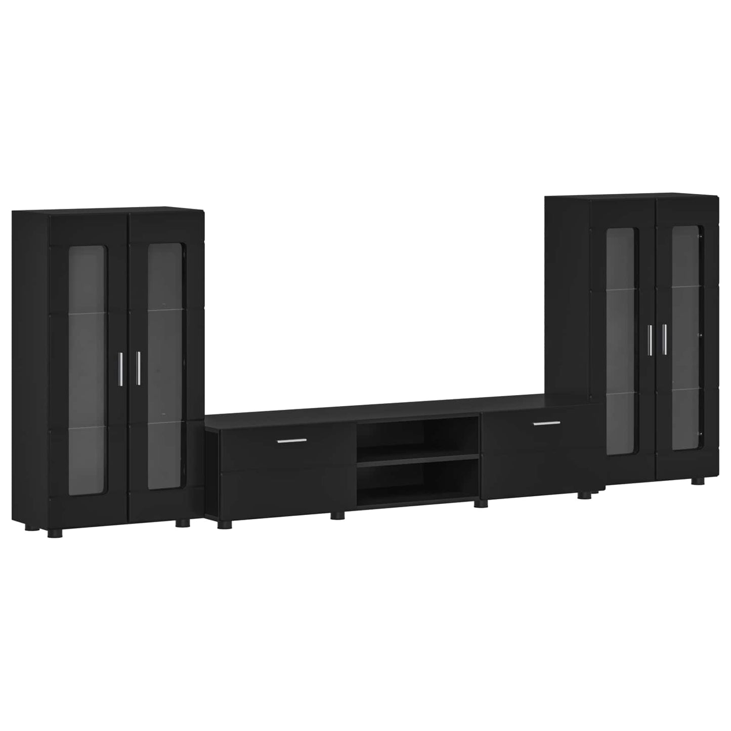 vidaXL TV Cabinet Set FLORIN 3 pcs Black Engineered Wood 2