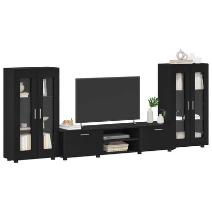 vidaXL TV Cabinet Set FLORIN 3 pcs Black Engineered Wood 3