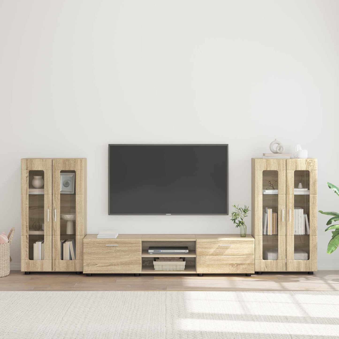 vidaXL TV Cabinet Set FLORIN 3 pcs Sonoma Oak Engineered Wood 1