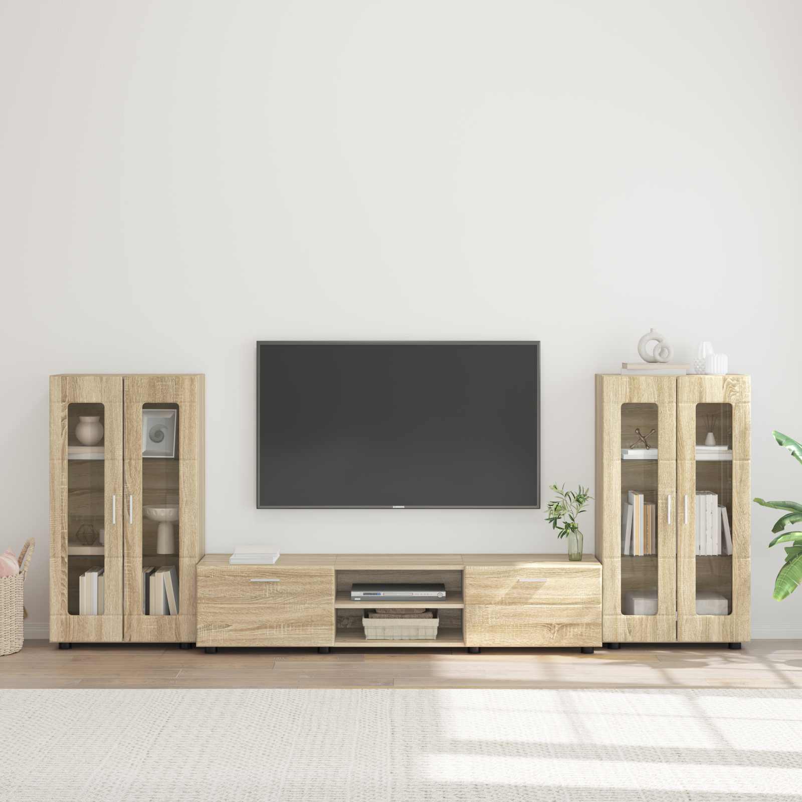 vidaXL TV Cabinet Set FLORIN 3 pcs Sonoma Oak Engineered Wood 1