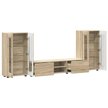 vidaXL TV Cabinet Set FLORIN 3 pcs Sonoma Oak Engineered Wood 5