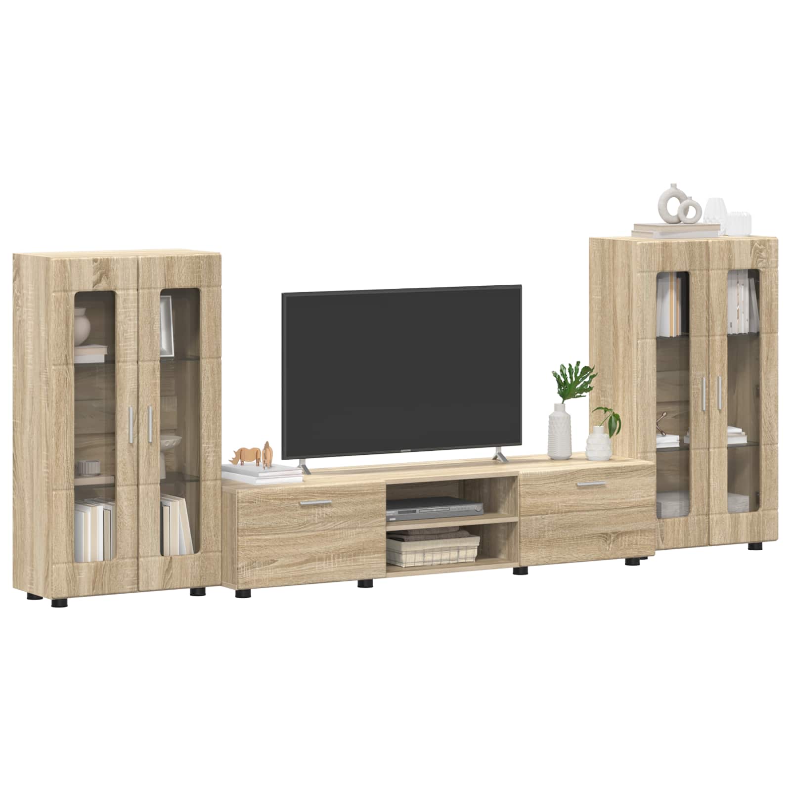 vidaXL TV Cabinet Set FLORIN 3 pcs Sonoma Oak Engineered Wood 3