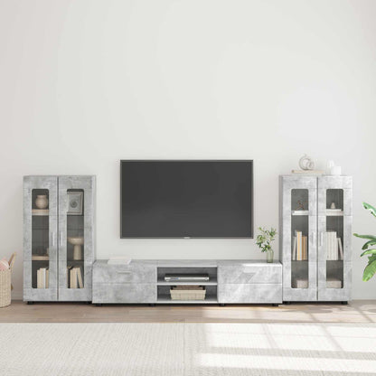 vidaXL TV Cabinet Set FLORIN 3 pcs Concrete Grey Engineered Wood 1