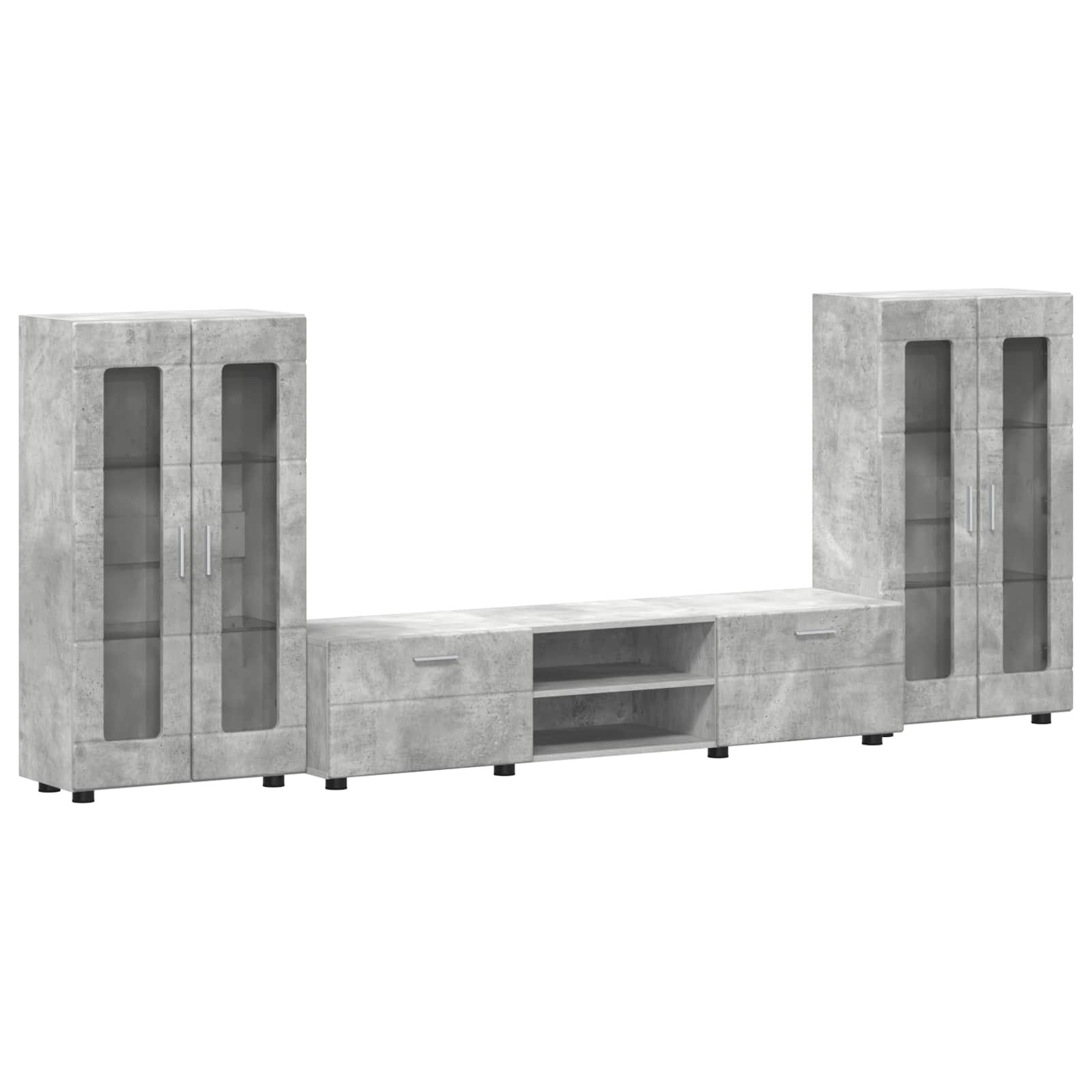 vidaXL TV Cabinet Set FLORIN 3 pcs Concrete Grey Engineered Wood 2