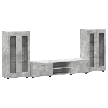 vidaXL TV Cabinet Set FLORIN 3 pcs Concrete Grey Engineered Wood 2