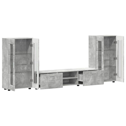 vidaXL TV Cabinet Set FLORIN 3 pcs Concrete Grey Engineered Wood 5