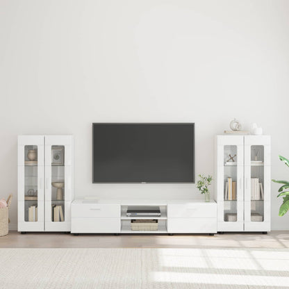 vidaXL TV Cabinet Set FLORIN 3 pcs High Gloss White Engineered Wood 1