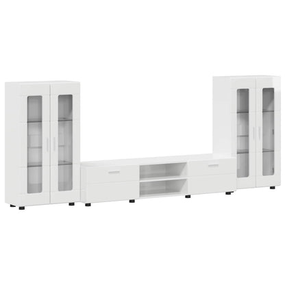 vidaXL TV Cabinet Set FLORIN 3 pcs High Gloss White Engineered Wood 2