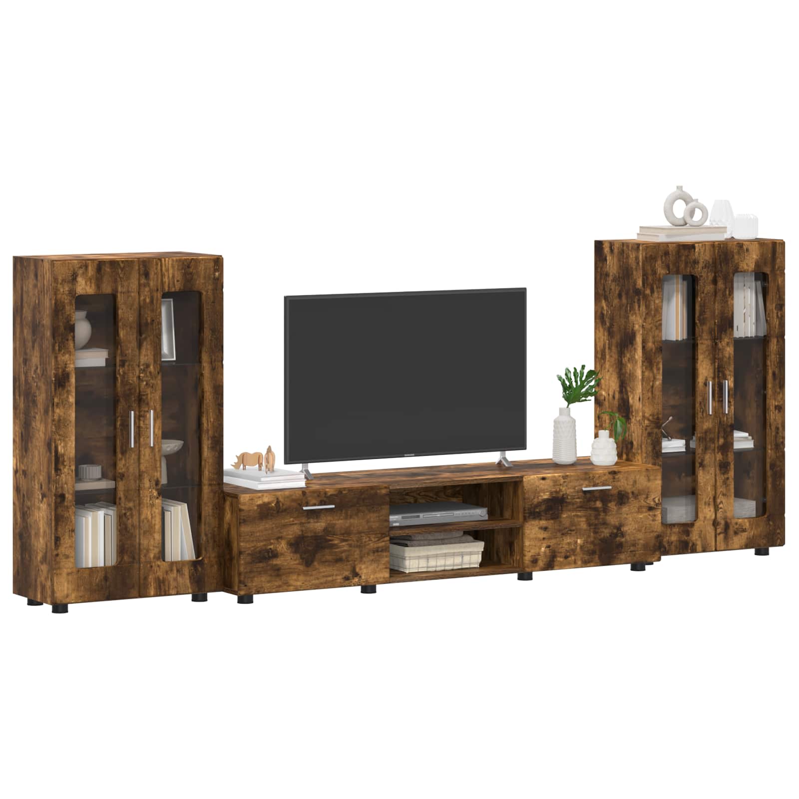 vidaXL TV Cabinet Set FLORIN 3 pcs Smoked Oak Engineered Wood 3