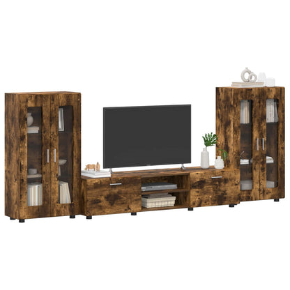 vidaXL TV Cabinet Set FLORIN 3 pcs Smoked Oak Engineered Wood 3