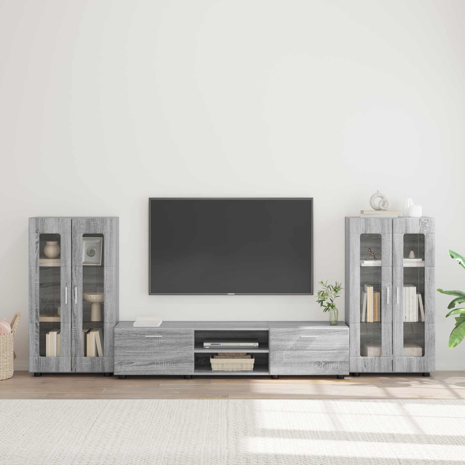 vidaXL TV Cabinet Set FLORIN 3 pcs Grey Sonoma Engineered Wood 1