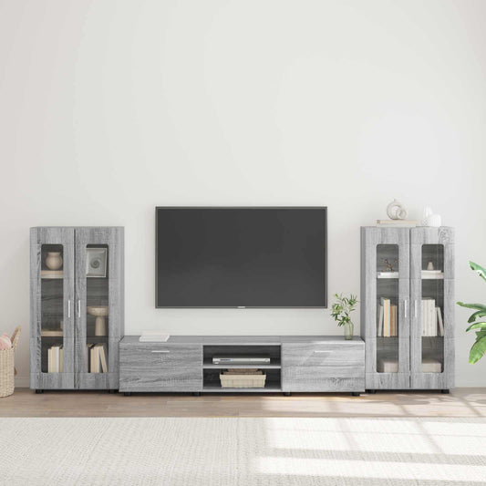 vidaXL TV Cabinet Set FLORIN 3 pcs Grey Sonoma Engineered Wood 1