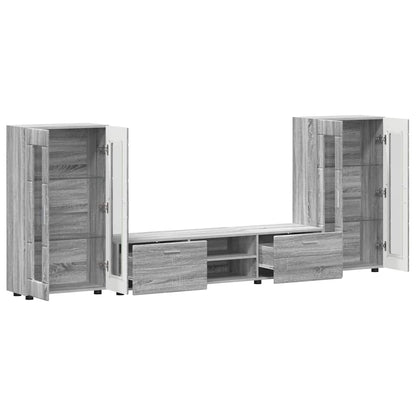 vidaXL TV Cabinet Set FLORIN 3 pcs Grey Sonoma Engineered Wood 5