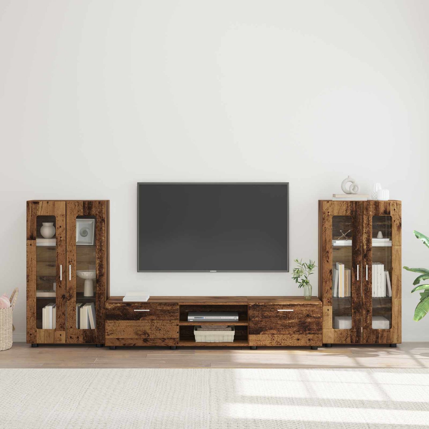 vidaXL TV Cabinet Set FLORIN 3 pcs Old Wood Engineered Wood 1