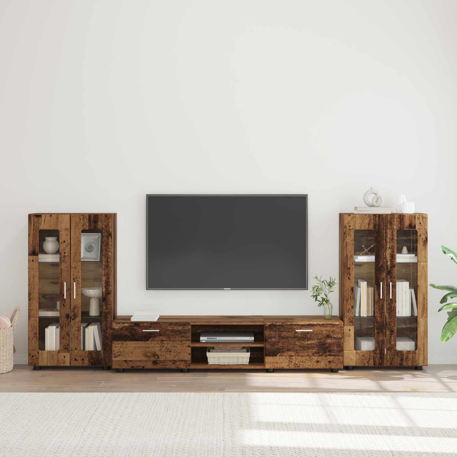 vidaXL TV Cabinet Set FLORIN 3 pcs Old Wood Engineered Wood 1