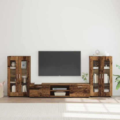 vidaXL TV Cabinet Set FLORIN 3 pcs Old Wood Engineered Wood 1