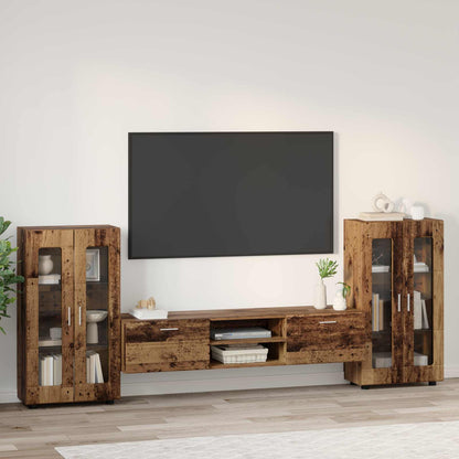 vidaXL TV Cabinet Set FLORIN 3 pcs Old Wood Engineered Wood 4