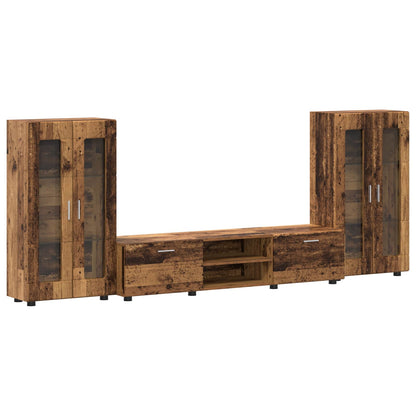 vidaXL TV Cabinet Set FLORIN 3 pcs Old Wood Engineered Wood 2