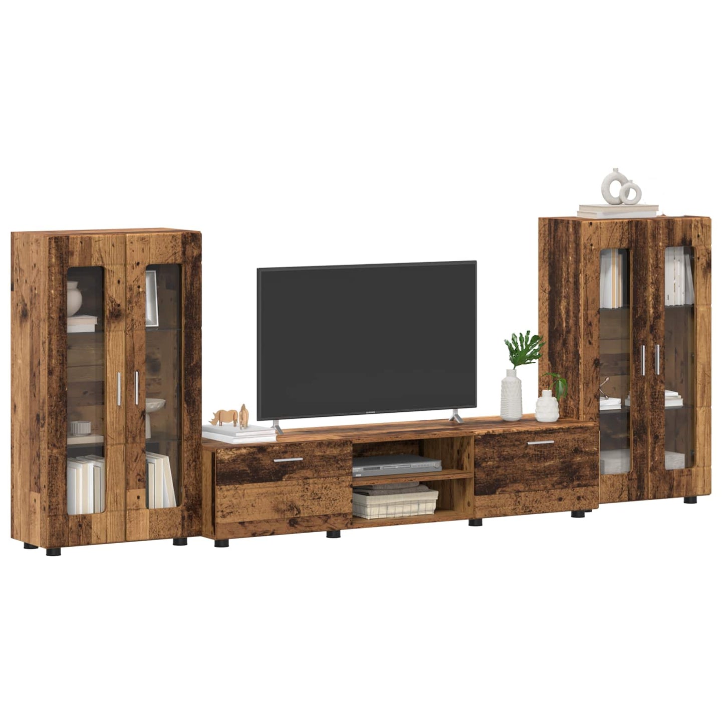 vidaXL TV Cabinet Set FLORIN 3 pcs Old Wood Engineered Wood 3