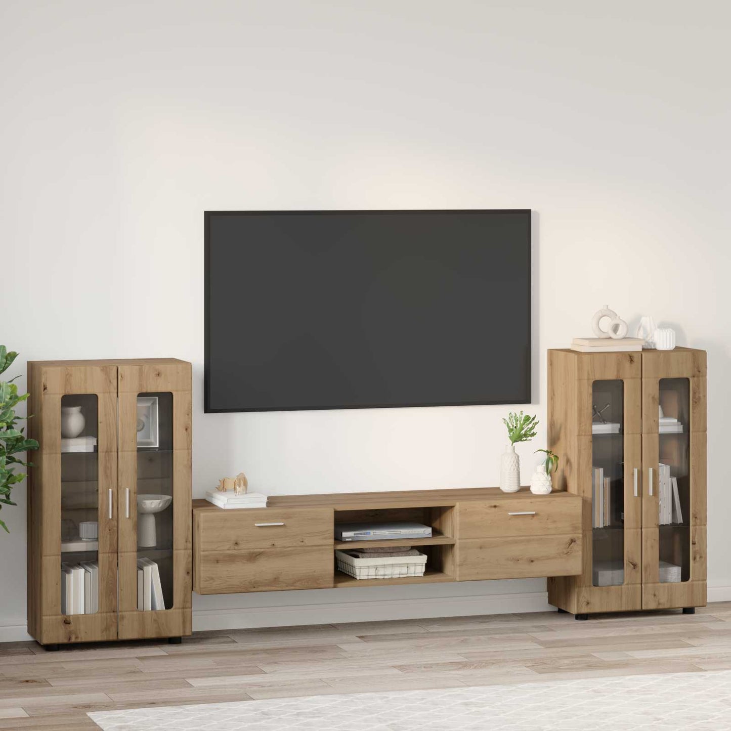 vidaXL TV Cabinet Set FLORIN 3 pcs Artisan Oak Engineered Wood 4
