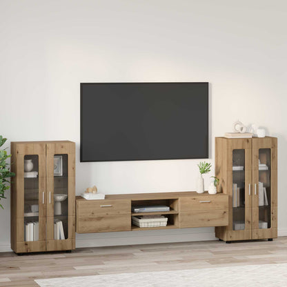 vidaXL TV Cabinet Set FLORIN 3 pcs Artisan Oak Engineered Wood 4