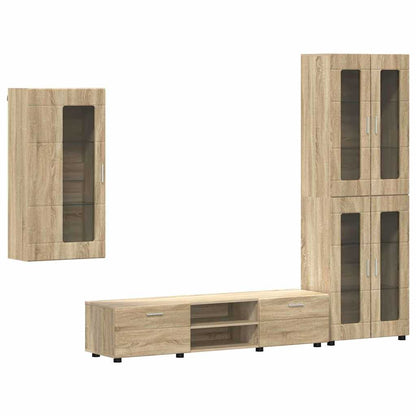 vidaXL TV Cabinet Set FLORIN 3 pcs Sonoma Oak Engineered Wood 2