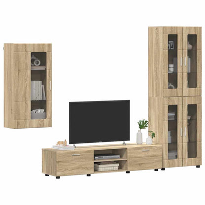 vidaXL TV Cabinet Set FLORIN 3 pcs Sonoma Oak Engineered Wood 3