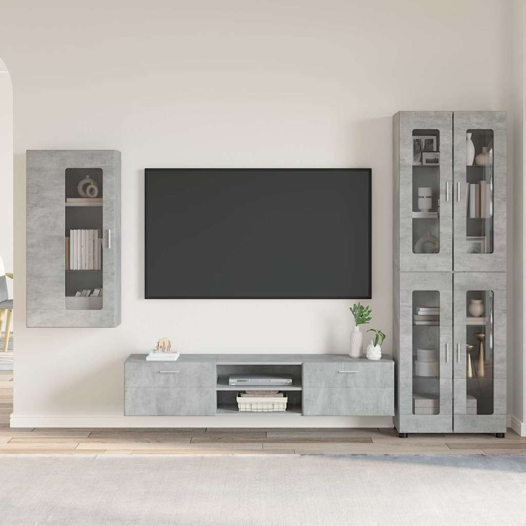 vidaXL TV Cabinet Set FLORIN 3 pcs Concrete Grey Engineered Wood 1