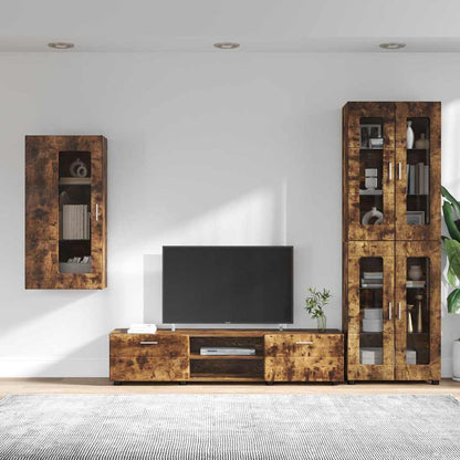 vidaXL TV Cabinet Set FLORIN 3 pcs Smoked Oak Engineered Wood 4