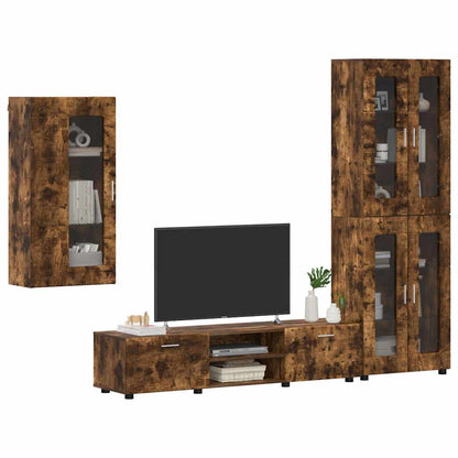 vidaXL TV Cabinet Set FLORIN 3 pcs Smoked Oak Engineered Wood 3