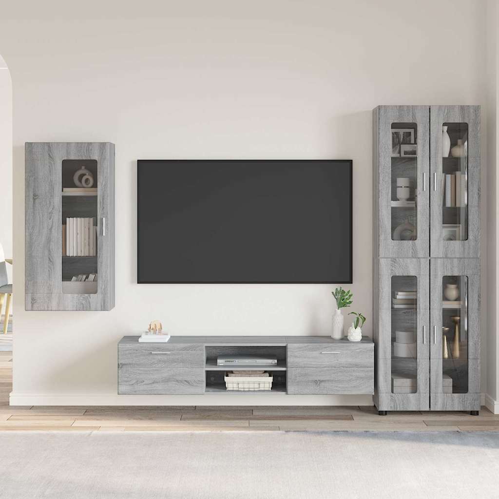 vidaXL TV Cabinet Set FLORIN 3 pcs Grey Sonoma Engineered Wood 1