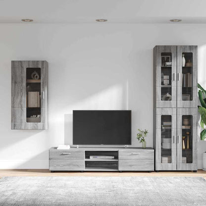 vidaXL TV Cabinet Set FLORIN 3 pcs Grey Sonoma Engineered Wood 4