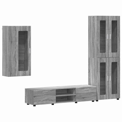 vidaXL TV Cabinet Set FLORIN 3 pcs Grey Sonoma Engineered Wood 2