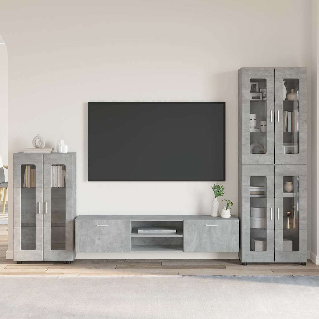 vidaXL TV Cabinet Set FLORIN 3 pcs Concrete Grey Engineered Wood 1