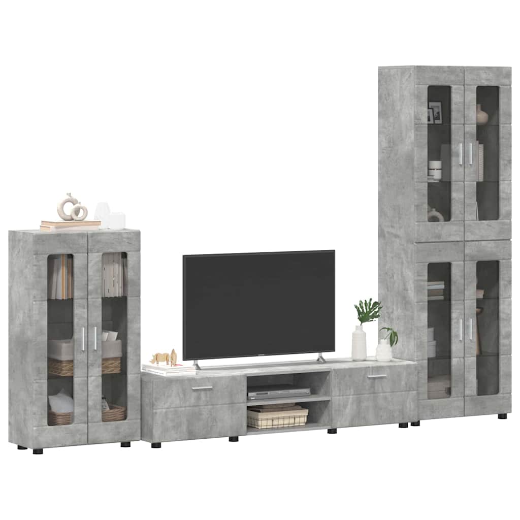 vidaXL TV Cabinet Set FLORIN 3 pcs Concrete Grey Engineered Wood 3
