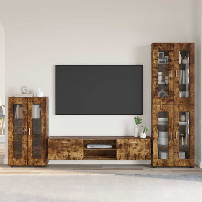 vidaXL TV Cabinet Set FLORIN 3 pcs Smoked Oak Engineered Wood 1