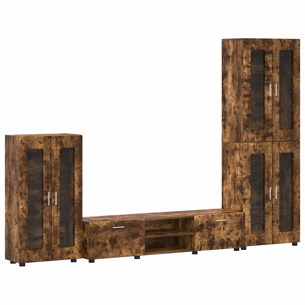 vidaXL TV Cabinet Set FLORIN 3 pcs Smoked Oak Engineered Wood 2