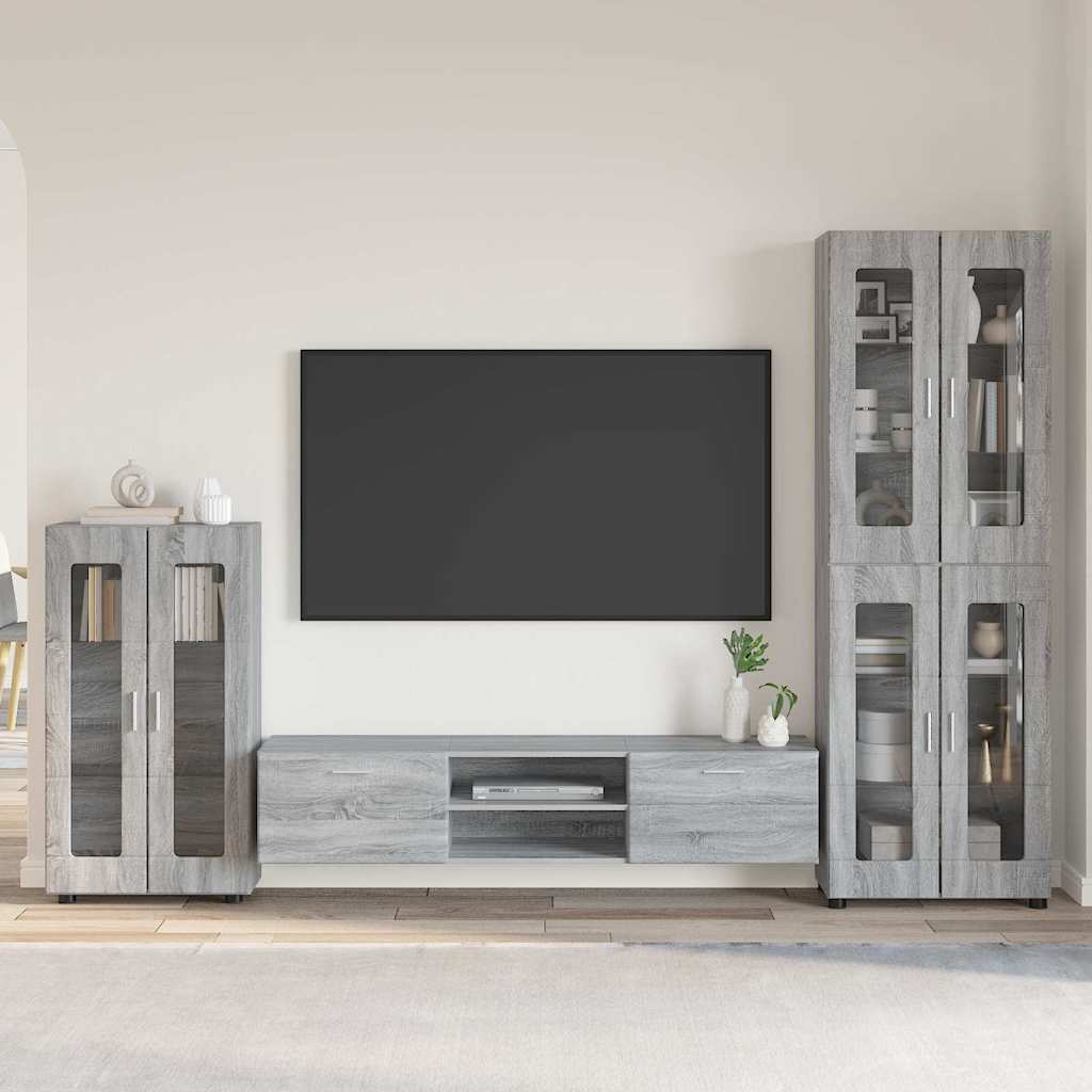 vidaXL TV Cabinet Set FLORIN 3 pcs Grey Sonoma Engineered Wood 1