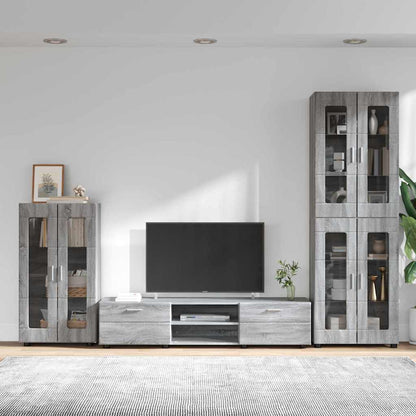 vidaXL TV Cabinet Set FLORIN 3 pcs Grey Sonoma Engineered Wood 4