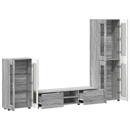 vidaXL TV Cabinet Set FLORIN 3 pcs Grey Sonoma Engineered Wood 3