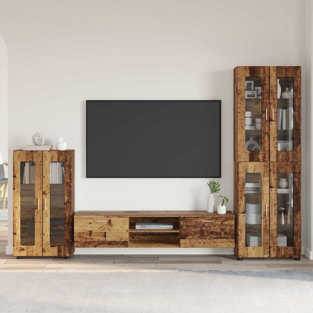 vidaXL TV Cabinet Set FLORIN 3 pcs Old Wood Engineered Wood 1