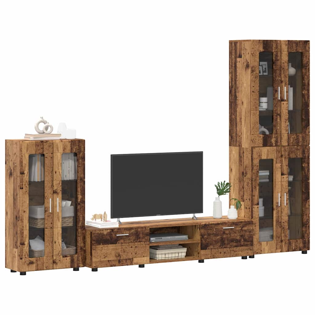 vidaXL TV Cabinet Set FLORIN 3 pcs Old Wood Engineered Wood 3