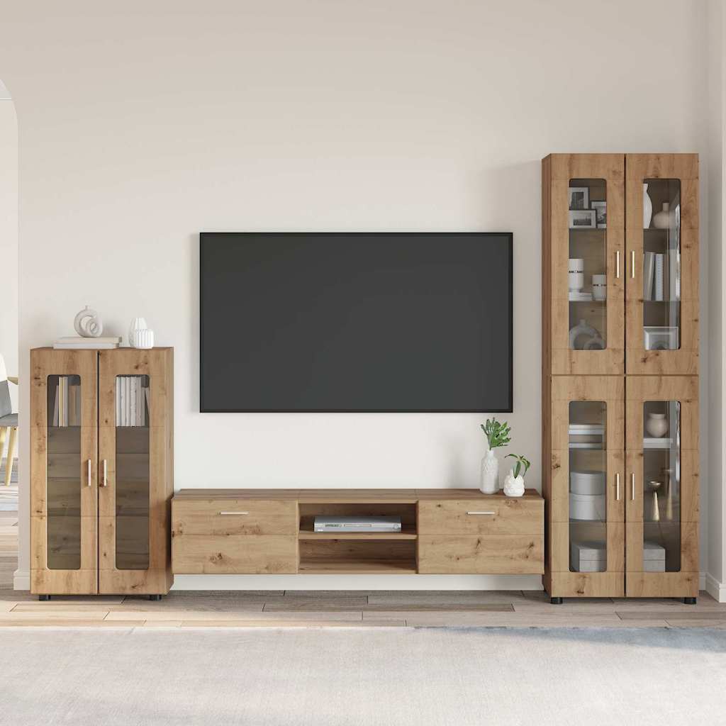 vidaXL TV Cabinet Set FLORIN 3 pcs Artisan Oak Engineered Wood 1