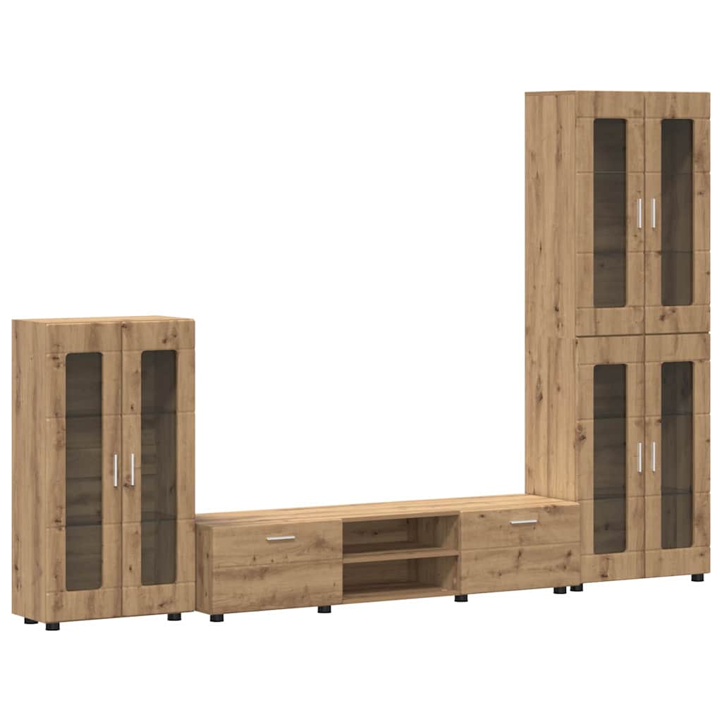 vidaXL TV Cabinet Set FLORIN 3 pcs Artisan Oak Engineered Wood 2