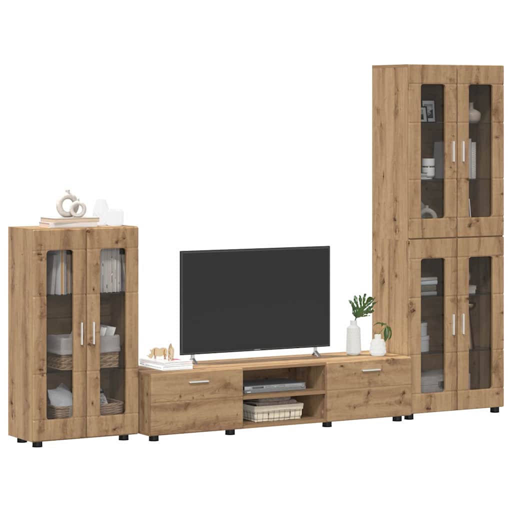 vidaXL TV Cabinet Set FLORIN 3 pcs Artisan Oak Engineered Wood 3