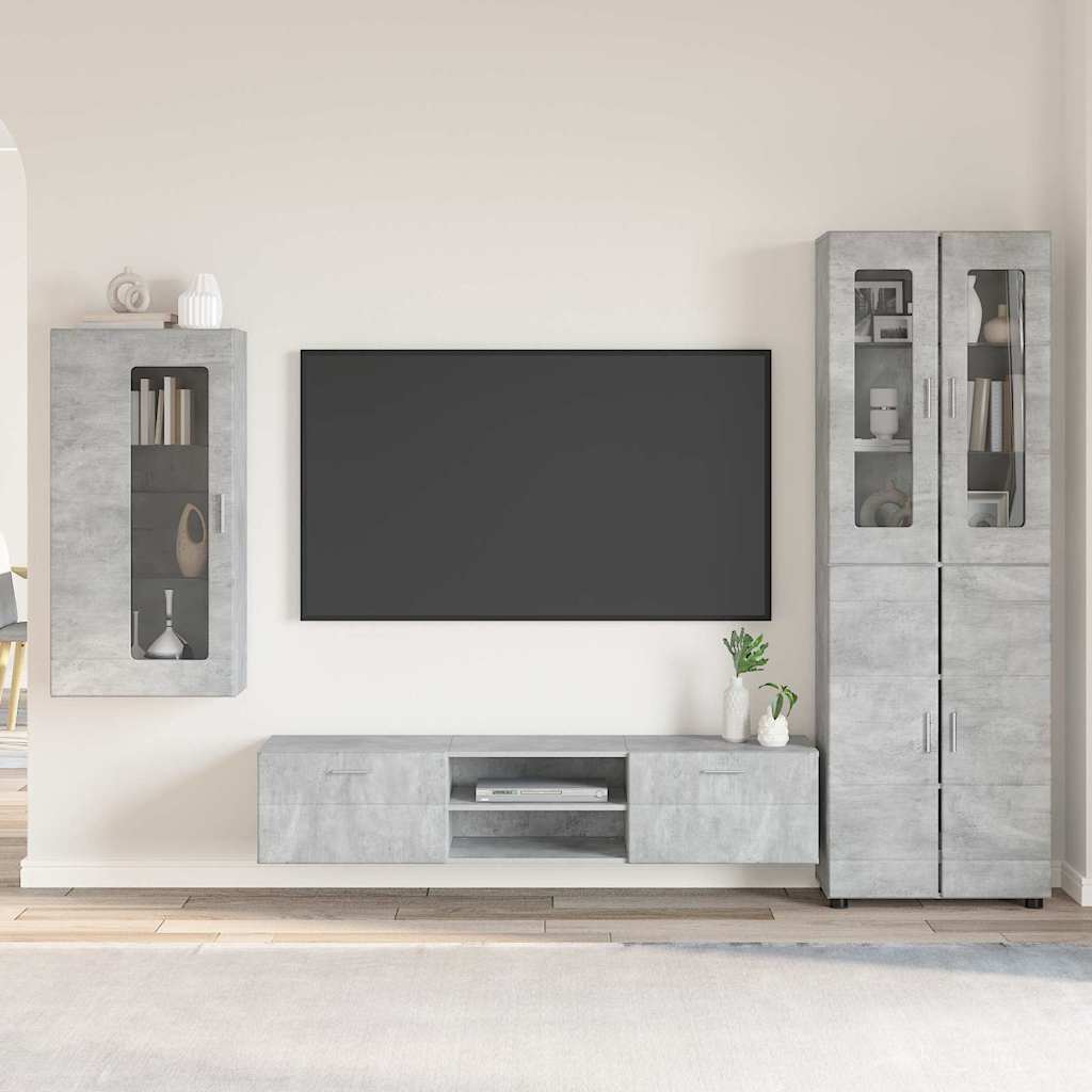 vidaXL TV Cabinet Set FLORIN 3 pcs Concrete Grey Engineered Wood 1