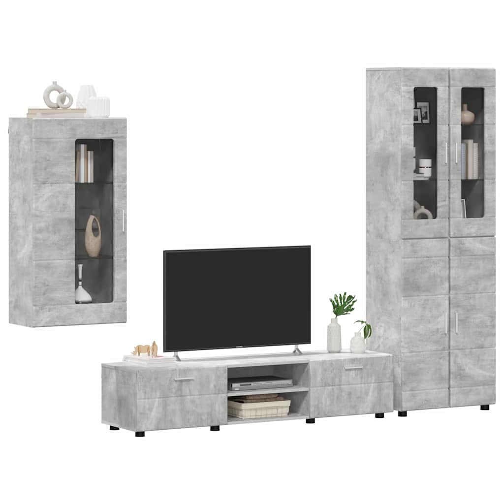 vidaXL TV Cabinet Set FLORIN 3 pcs Concrete Grey Engineered Wood 3